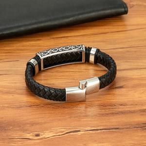Nuevo Diseño <span class=keywords><strong>de</strong></span> Brazalete <span class=keywords><strong>Vikingo</strong></span> <span class=keywords><strong>de</strong></span> Acero Inoxidable, Joyería Celta Nórdica, Brazalete Trenzado <span class=keywords><strong>de</strong></span> Cuero Genuino, Brazaletes <span class=keywords><strong>de</strong></span> Cuero <span class=keywords><strong>de</strong></span> Moda - Product Image 3