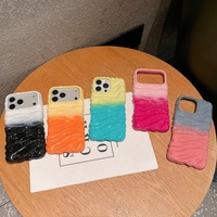 Coque de téléphone portable en TPU souple à ondulations 3D contrastées, protection arrière pour iPhone 17 Pro Max 16 15 Plus – Vente en gros