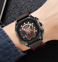 Jam Tangan Hollow Chronograph SKMEI 9313 untuk Pria, Tahan Air 30M, Jam Tangan Quartz Pria dengan Kalender dan Stopwatch untuk Perjalanan, Grosir dalam Jumlah Besar