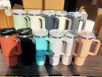 Tumbler Vakum Stainless Steel Motif Baru 40Oz Tahan Lama Dengan Tutup dan Sedotan Senada untuk Perjalanan Sehari-hari, Aktivitas Luar Ruangan, Hadiah