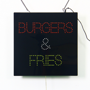 16*16 "siêu sáng bánh mì kẹp thịt & Khoai tây chiên dẫn mở dấu hiệu ánh sáng hoạt hình thức ăn nhanh cửa hàng hiển thị - Product Image 3