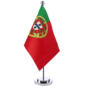 Banderas de Portugal de Alta Calidad, Impresas Digitalmente y Personalizadas, para Decoración de Escritorio, Mini Banderines con Base de Plástico - Product Image 1