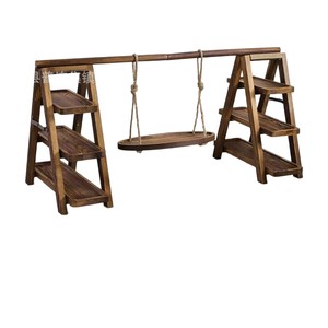 Plateau en bois pour gâteaux et desserts, 3 étages, rectangulaire, durable, présentoir de table pour mariage et fête - Product Image 1