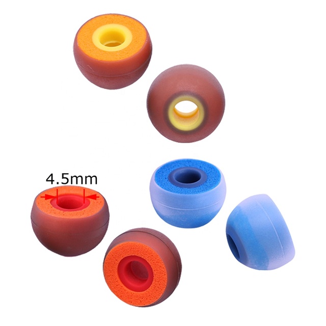 4.5mm Silicone Cover Orange Foam Tips for Beats JBL in Ear Earphone Eartip Noise Reduction Earbud Covers Memory Foam Ear Tips