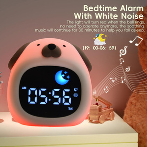 Hot sale children get up mini smart design alarm <strong>clock</strong> <strong>white</strong> noise sounds machine night light ring sound alarm <strong>clock</strong> for kids - Product Image 5