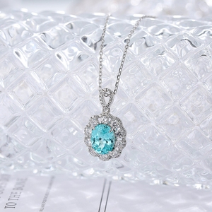 Collar con Colgante de Plata de Ley S925 con Incrustaciones de Paraiba Cultivada, Estilo Princesa <span class=keywords><strong>Diana</strong></span>, de la Fábrica de Joyería MUSHAN, para Mujer - Product Image 6