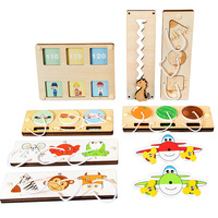 Accesorios de Madera Coloridos para Tablero de Actividades Montessori, Piezas Educativas Hechas a Mano para Tablero Sensorial para Niños