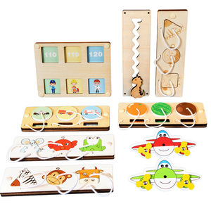 Accessoires pour tableau d'activités Montessori en bois coloré, pièces sensorielles éducatives DIY faites à la main pour enfants - Product Image 1