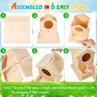 Cage à oiseaux en bois pour enfants, pour le dessin et la construction de nids, maison à oiseaux en bois, cage à oiseaux transfrontalière