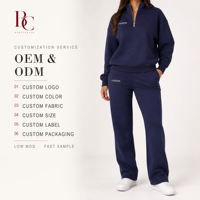 Ensemble de survêtement deux pièces respirant en polaire pour femme, broderie personnalisée F230239, sweat-shirt zippé et pantalon de jogging