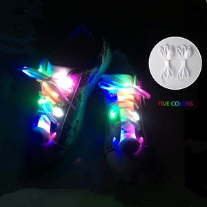 เชือกผูกรองเท้าเรืองแสง LED พร้อมลูกปัดไนลอนถักแบบมีไฟกระพริบและเรืองแสงในที่มืด ปรับแต่งโลโก้ได้สำหรับกิจกรรมกลางแจ้ง - Product Image 1