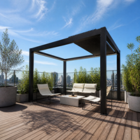 Pergola bioclimatique motorisée extérieure, imperméable, OEM, personnalisable, réglable, rétractable, en aluminium à lames orientables avec système de drainage