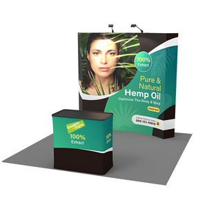 Stand Portátil <span class=keywords><strong>para</strong></span> Ferias Comerciales de 10*10 pies, con <span class=keywords><strong>Vitrina</strong></span> Interna, Fácil de Instalar, Equipo de Exhibición con Banner, Aleación de Aluminio 100% - Product Image 1