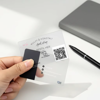 Carte de visite personnalisée en PVC transparent avec impression sérigraphique et lamination de film pour cartes nominatives personnalisées avec code QR