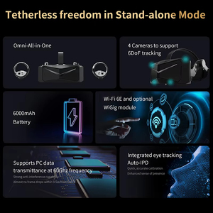 Casque Pi Crystal avec écran QLED 12K, tout-en-un, suivi oculaire 6DoF, réalité virtuelle, Metaverse et lunettes pour Crystal - Product Image 4