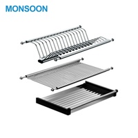 Égouttoir à vaisselle moderne MONSOON à 3 niveaux, type crochet pour évier, en acier inoxydable, pour usage commercial, pour armoires de cuisine