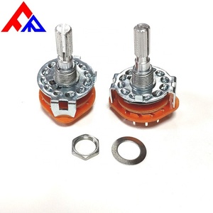 สวิตช์ตำแหน่งแบบหมุน Hot Metal RS25 แบบ D-shaft ขนาดแกน 6 มม. ติดตั้งแนวตั้ง 1P 2-12 ตำแหน่ง และสวิตช์โรตารี่ - Product Image 6
