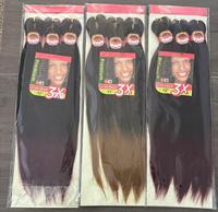 Cheveux synthétiques pré-étirés pour tresses afro, 52 pouces, 3X, boucles en vrac pour extensions de tresses, accessoires pour tresses, lot de cheveux