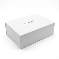 Boîte pliable en papier blanc grand format avec fermeture magnétique, matériaux recyclés, logo personnalisé de luxe, pour l'emballage de vêtements, de t-shirts et de chaussettes