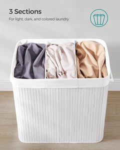 ตะกร้าไม้ไผ่สำหรับซักผ้าแบบมีฝาปิดสำหรับ150L ตะกร้าซักผ้าสกปรก - Product Image 4