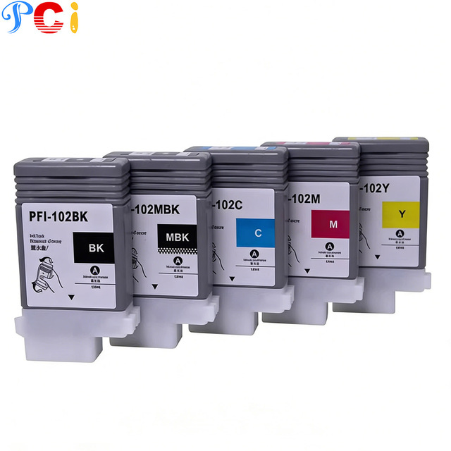 PCI PFI-102 Premium Color Compatible InkJet for Cartridge for IPF500/510/600/610/700 130ml A+ Grade