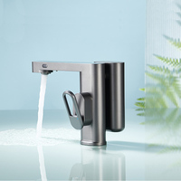 Robinet de lavabo moderne intelligent sans contact avec capteur infrarouge automatique pour salle de bain Robinet mitigeur de bassin d'eau électrique commercial monté sur bureau
