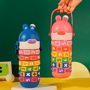 Linda Taza Térmica Infantil de Conejo 430ML, Termo Portátil de Acero Inoxidable 316 con Diseño de Dibujos Animados, con Cuerda y Pajita Creativa - Product Image 1