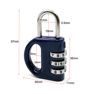 Teacup Shaped 3 Digit Zinc Alloy Combination Lock 57x35x11mm Keyless Mechanical For Doors <b>Lockers</b> Luggage - Product Image 2