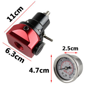Regulador de Presión de Combustible Ling Sheng con Manómetro Rojo y Negro para Sistemas de Motor de Automóviles - Product Image 2