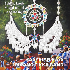 Assyrian Flag Maang <strong>Tikka</strong> Headband Silver Metal Alloy Leaves Tassels Flower Hairband European Head Chain Headwear for Girls - Product Image 6