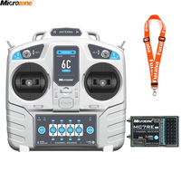 MicroZone MC6C Mini V2 2.4G 6CH Contrôleur émetteur avec système radio récepteur pour avion RC, drone, multirotor, hélicoptère, bateau