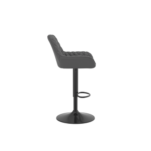 كرسي بار دوار عالي الجودة من الجلد الصناعي المبطن، قابل لتعديل الارتفاع مع مسند ظهر منحني ومسند للقدمين، مناسب للمطبخ، تصميم أوروبي وأمريكي - Product Image 3