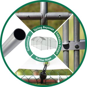 โรงเรือนเลี้ยงไก่ขนาดใหญ่ โครงเหล็ก พร้อมรั้ว เต็นท์คลุมกันน้ำ ป้องกันรังสียูวี รูปทรงโดม สำหรับใช้งานกลางแจ้ง - Product Image 6