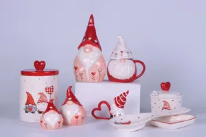 Wholesale Christmas Home Decor European Style Ceramic Santa Dinnerware Set For Holidays