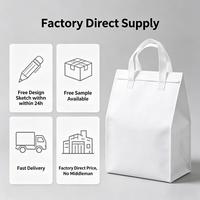 Sac isotherme personnalisé en non-tissé avec doublure en aluminium pour la livraison de café, sac à emporter isolé pour boissons chaudes et froides