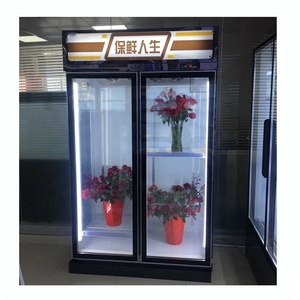 Réfrigérateur commercial à fleurs à température unique avec 2 portes ouvertes en verre refroidisseur vertical pour fleuristes fleurs de refroidissement à l'air - Product Image 2