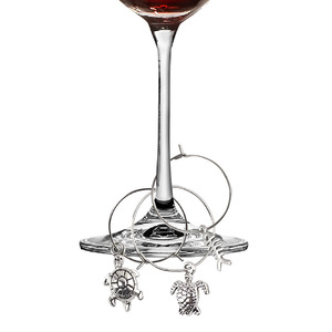 <b>Ocean</b> Theme Wine Glass Charms Metal Reusable Drinkware Accessories for Red Wine Party Identification - Product Image 5