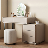 Commode de luxe légère en bois massif, table de maquillage pour chambre à coucher, style crème, pour petit appartement, durable et écologique, à poser au sol