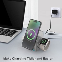 Cargador Inalámbrico Magnético Giratorio Qi2 de 25W 3 en 1 para iPhone 15 Pro Max 14 13 Samsung Galaxy S24 S23 S22 Xiaomi IWatch Airpods