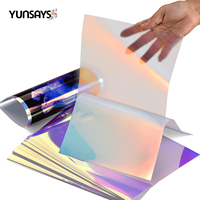 Étiquettes autocollantes en film PET holographique iridescent pour imprimante Epson, autocollants adhésifs, commande personnalisée