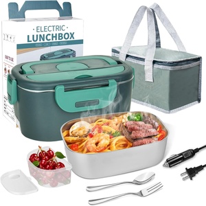 Boîte à lunch électrique portable multifonctionnelle en acier inoxydable 304 pour réchauffer les aliments lors des repas en déplacement - Product Image 1
