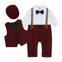 Conjunto de Ropa para Bebé Recién Nacido, Algodón Suave, Conjuntos de Ropa para Bebé Niño, Traje de Fiesta para Niños de 0 a 3 Años, Conjuntos de Ropa para Niños Pequeños con Chaleco y Gorros