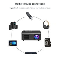 Mini proyector LED portátil 2023 320x240 píxeles reproductor de vídeo multimedia para el hogar altavoz incorporado compatible con HD