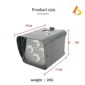 Luz LED de escenario tipo Par de aluminio con precio de fábrica, 4x18W 6 en 1, con batería, para fiestas - Product Image 5