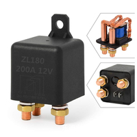 Relais de démarreur 200A, commutateur de relais fendus à 4 broches, 12V, 24V, 48V, SPST continu, démarrage de voiture à courant élevé
