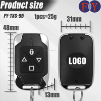 Venta caliente 433MHz Clonación Control remoto Llavero para código fijo Abridor de puerta Sistema de alarma de puerta rodante Soporte OEM