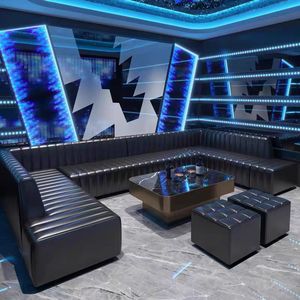 Canapé de bar KTV, mobilier de salon VIP pour chicha, canapé en <span class=keywords><strong>cuir</strong></span> noir pour boîte de nuit, mobilier de <span class=keywords><strong>club</strong></span>, banquette de canapé pour boîte de nuit, mobilier de karaoké - Product Image 4