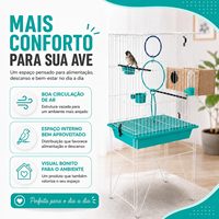Cage à oiseaux haute en fil de fer, pliable, sur support surélevé, avec nid en fer pour l'élevage, jouets à suspendre, kit d'alimentation, pour perroquets, agapornis, pinsons, usage intérieur