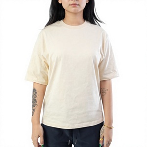 เสื้อยืดโอเวอร์ไซส์ผู้หญิง ผ้าฝ้าย 100% สไตล์ลำลอง ไซส์พลัส คุณภาพดีที่สุด ทรงไหล่ตก รับสกรีนโลโก้ สีพื้นหลากสี 240 GSM - Product Image 1