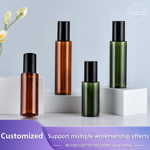 Mới nhất sang trọng rỗng pet 80/100/120/150/180ml 200ml phun chai cao cấp phẳng Vai Lotion chai nhựa trong suốt chai - Product Image 2